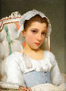 Hugo Salmson Ung fransk flicka sittande i Louis XVI Spain oil painting artist